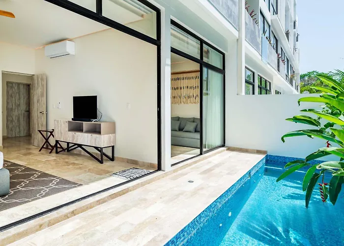 Stylish Sexy 1 Bd W/ Private Pool & Rooftop Pool * Tulum